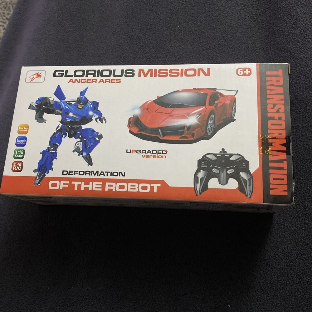Glorious Mission Anger Ares Blue RC Transforming Car Robot Toy 1:18 6+ Box Wear